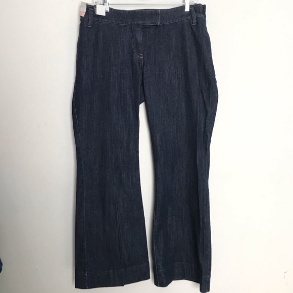 Liz Lange Maternity for Target Wide Leg Indigo Dark Denim Jeans size 12 - Picture 1 of 7